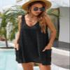 Blooming Jelly Womens Casual Sun Summer Dresses Sexy Swimsuit Cover Up V Neck Sleeveless Dress (Large, Black) view 3