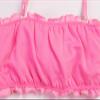 Teen Girl's Summer Two Piece Swimsuit Kids Sport Solid Swimwear Girls High Waisted Bikini Set Halter Plus Size Bathing Pink view 3