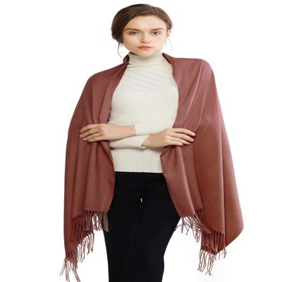 RIIQIICHY Pashmina Shawl for Women Weddings Wraps for Evening Dresses Rust Scarfs for Winter Warm Large Scarves