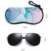 ZAXMEY Sunglasses Soft Case with Carabiner Ultra Light Neoprene Zipper Glasses Case, Pink Flower view 2