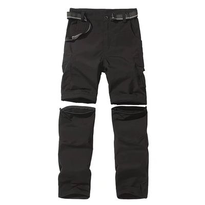 Anyanmoutn Boys Casual Quick Dry Outdoor Pants Hiking Climbing Convertible Trouser Kids' Cargo Pants Black