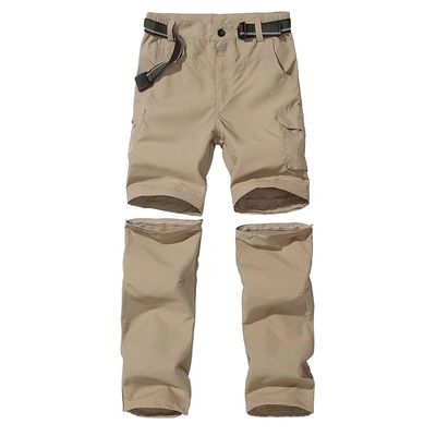 Anyanmoutn Boy's Outdoor Quick Dry Pants Kids' Cargo Pant Casual Hiking Climbing Convertible Trouser Fishing Pants Khaki