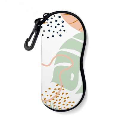 ZAXMEY Sunglasses Soft Case with Carabiner Ultra Light Neoprene Zipper Glasses Case, Leopard