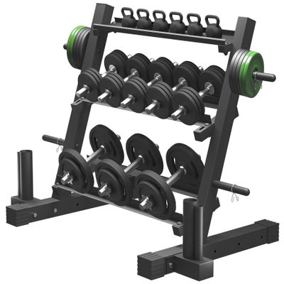 Elevens Dumbbell Rack Fitness 3 Tier Dumbbell Weight Rack Heavy Duty Multifunctional Weight Stand for Home Gym Suitable for Storage of Dumbbell, Weight Plates, and Curl Bar