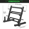 Elevens Dumbbell Rack Fitness 3 Tier Dumbbell Weight Rack Heavy Duty Multifunctional Weight Stand for Home Gym Suitable for Storage of Dumbbell, Weight Plates, and Curl Bar view 3