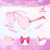 Flutesan 42 Pairs Valentine's Day Heart Shaped Sunglasses Bulk for Women Y2k Trendy Rimless Clear Heart Party Favor Glasses(Multi Colors) view 2
