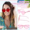 Flutesan 42 Pairs Valentine's Day Heart Shaped Sunglasses Bulk for Women Y2k Trendy Rimless Clear Heart Party Favor Glasses(Multi Colors) view 4