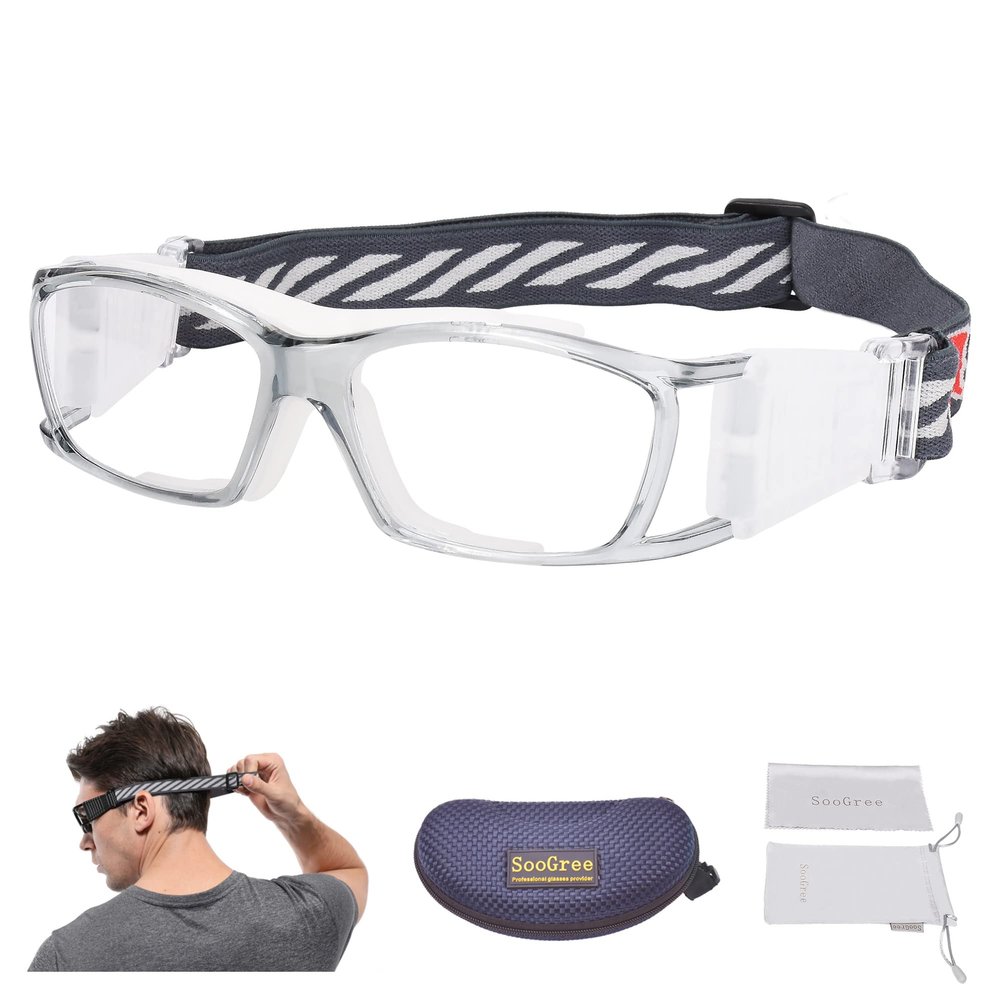 SooGree Racquetball Goggles for Men Women, Basketball Soccer Football Sports Goggles Glasses, Protective Eyewear Eye Safety Glasses Replaceable to Prescription Lenses