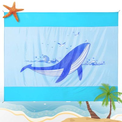 BREENHILL Large Beach Blanket Oversized Beach Mat Intimate Choice of Beach Accessories for Outdoor Travel Camping Hiking Good Gift (XL-BlueWhale)