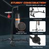 GYMAX Punching Bag with Stand Adult, Freestanding Boxing Machine with Height Adjustable Speed Ball & Sandbag, Filled Heavy Punching Bag for Adults, Kickboxing Bag for Training MMA Muay Thai (Black) view 4