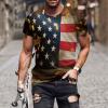 Mens Distressed Graphic T-Shirts Vintage Short Sleeve Muscle Sport Crewneck Sweatshirts Casual Slim Fit Fashionable Tees view 2