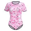 ABAFIP Women's Cute Print Romper Pajama Bodysuit Short Sleeve One Piece Teddy Leotard Top Nightwear Hot Pink Medium view 3