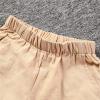 Alvivi Toddler Baby Girls Boys Cotton Linen Shorts Elastic Waistband Solid Color Booty Shorts Khaki 4-5 Years view 2