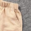 Alvivi Toddler Baby Girls Boys Cotton Linen Shorts Elastic Waistband Solid Color Booty Shorts Khaki 4-5 Years view 4