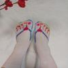 Ryshman 3D Manicure Print Funny Flip Flop Socks Low Cut Ankle Silly Sandal Socks for Women- A Gag Gift (One Size, Blue-30cm, 1 pair) view 2