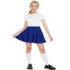 BOOPH Kids Girls Skirt Casual Mini Flare Plain Pleated Skater Uniform Skirts 10-11 Years Blue view 2