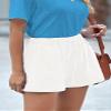ANFTFH Womens Shorts Casual Comfy Linen Plus Size Summer Outfits for Women Drawstring Shorts Women White S view 2