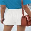 ANFTFH Womens Shorts Casual Comfy Linen Plus Size Summer Outfits for Women Drawstring Shorts Women White S view 4