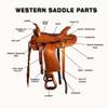 Hulara Western Saddle Tooled Genuine Leather Horse Saddle Carved Comfy Seat Size 14 Inch to 18 Inch Western Saddle for Horses Barrel Racing Saddle view 2