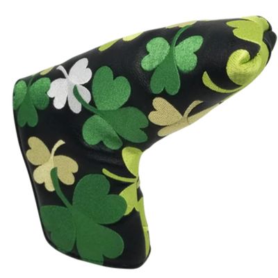 Shamrocks All-Over Embroidered Putter Cover by ReadyGOLF - Blade