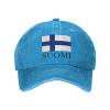 AHMOVOMAH Finland Denim Hats for Mens Womens Baseball Caps Casquette Blue view 4
