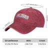 Argentina Flag Denim Hats for Mens Womens Baseball Caps Casquette Red view 2
