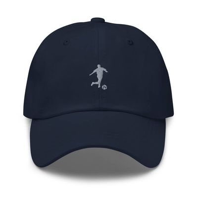 Embroidered Soccer hat, Soccer Hats for Men, Soccer Gifts for Men, Unisex dad hat, Design 3. Navy