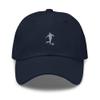 Embroidered Soccer hat, Soccer Hats for Men, Soccer Gifts for Men, Unisex dad hat, Design 3. Navy view 1