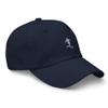 Embroidered Soccer hat, Soccer Hats for Men, Soccer Gifts for Men, Unisex dad hat, Design 3. Navy view 2