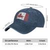 AHMOVOMAH Canada Flag Denim Hats for Mens Womens Baseball Caps Casquette Navy view 2