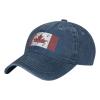 AHMOVOMAH Canada Flag Denim Hats for Mens Womens Baseball Caps Casquette Navy view 3