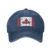 AHMOVOMAH Canada Flag Denim Hats for Mens Womens Baseball Caps Casquette Navy view 4