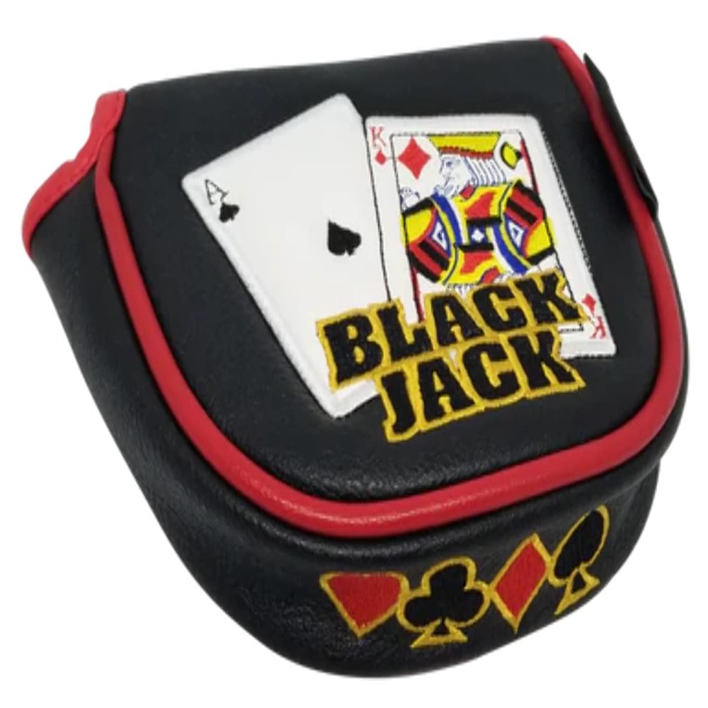 Black Jack Embroidered Putter Cover - Mallet by ReadyGOLF