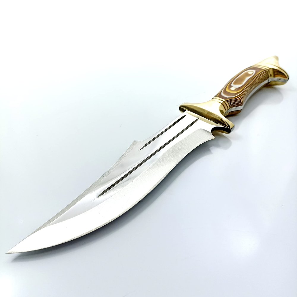 yatagan Full Tang Blade Hunting Knife with Leather Sheath-Stainless Steel Knife-Tactical Knife-Bushcraft Knife-Survival Knife-Fixed Blade Knife-Camping and Outdoor Knife-Extremely Sharp Blade
