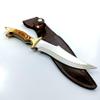 yatagan Full Tang Blade Hunting Knife with Leather Sheath-Stainless Steel Knife-Tactical Knife-Bushcraft Knife-Survival Knife-Fixed Blade Knife-Camping and Outdoor Knife-Extremely Sharp Blade view 3