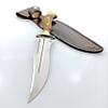 yatagan Full Tang Blade Hunting Knife with Leather Sheath-Stainless Steel Knife-Tactical Knife-Bushcraft Knife-Survival Knife-Fixed Blade Knife-Camping and Outdoor Knife-Extremely Sharp Blade view 4