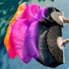 Silk Belly Dance Fan Dance 100% Real Silk Veils Left+Right Blue Colors Hot Salblack Purple Rose Orange! Figure21 S-120cm-1pair(2pcs) view 4