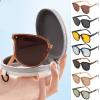 Saohuo Women Polarized Foldable Sunglasses Modern Easy Carry Classic Cat Eye Round Shape Square Frame Anti-Glare Sunglasses, Saohuo Sunglasses 0003 view 4