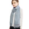 RIIQIICHY Pashmina Shawl for Women Weddings Wraps for Evening Dresses Grey Scarfs for Winter Warm Large Scarves view 4