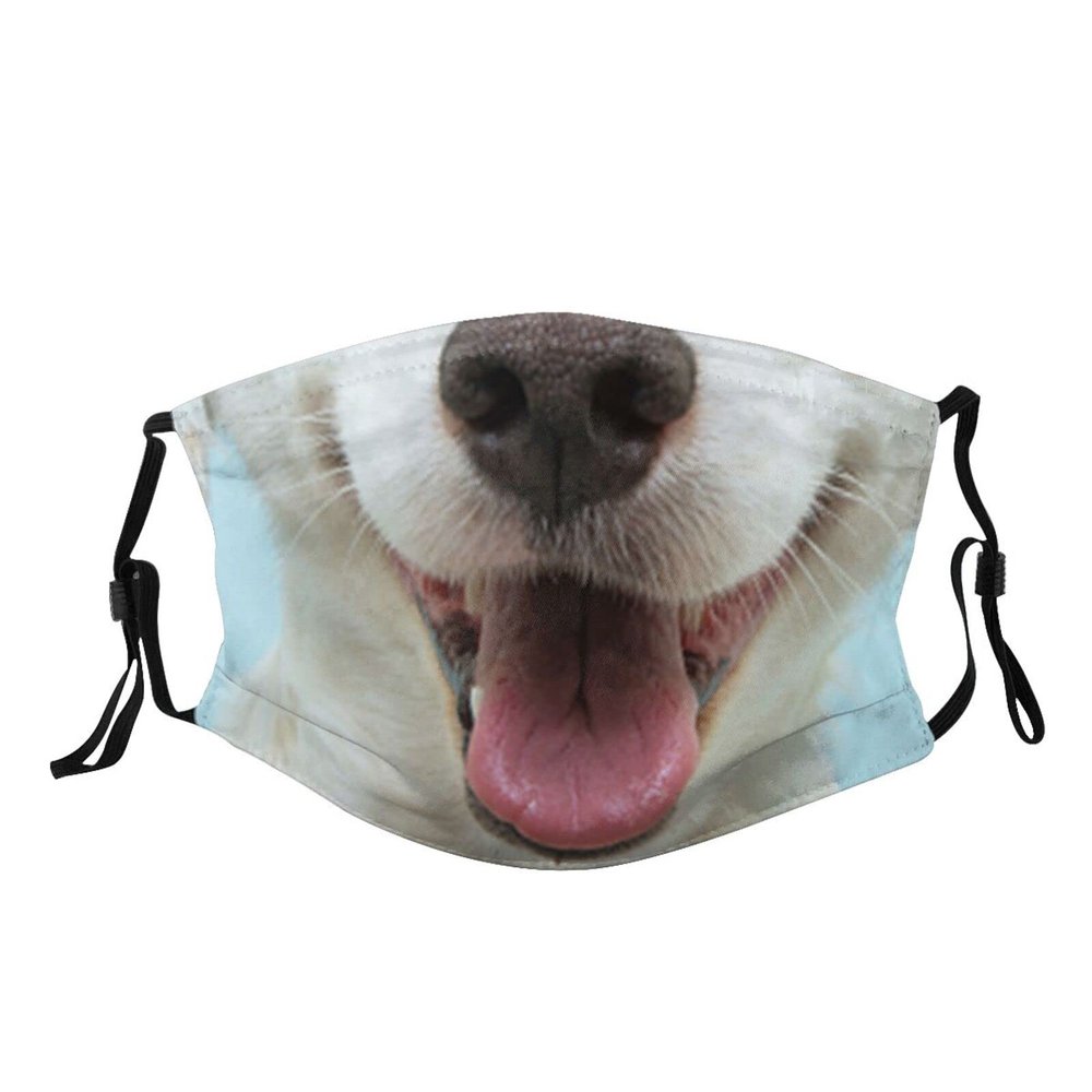 ASYG Funny Animals Mask Dog Face Mask Cute Mask Adjustable Breathable with 2 filters for Women Men