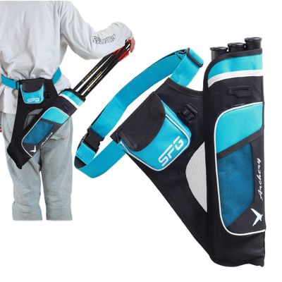 SOPOGER 3/4 Tube Archery Hip Quiver for Arrows Bow Belt Waist Hanged Quiver Fit for Compound Bow and Recurve Bow Target Archery (Blue(3 Tube))