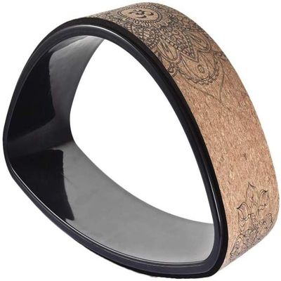 QJZZO Yoga Wheel Natural Wood for Stretching, Non-Slip Yoga Wheel Roll for Yoga Poses, Stretching Exercises, Back Bends, Flexibility, Load Capacity Up to 200KG-A