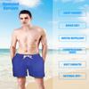 Mens Swim Trunks with Compression Liner Anti Chafe no Mesh net Comfort Swimming Shorts Boxer Brief Lined 5.5" Navy Blue view 2