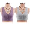 2 Pieces Women Breathable Pure Cotton Bralette Top Post Surgery Front Closure Sleep Bras Wireless Bra (Color : Purple+Gray, Size : 36/80BC)