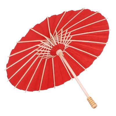 01 02 015 Doodle Umbrella, Wooden Handle Mini Paper Umbrella Environmental Friendly Tear Resistant for Painting Creation for DIY Handicrafts(red)