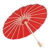 01 02 015 Doodle Umbrella, Wooden Handle Mini Paper Umbrella Environmental Friendly Tear Resistant for Painting Creation for DIY Handicrafts(red)