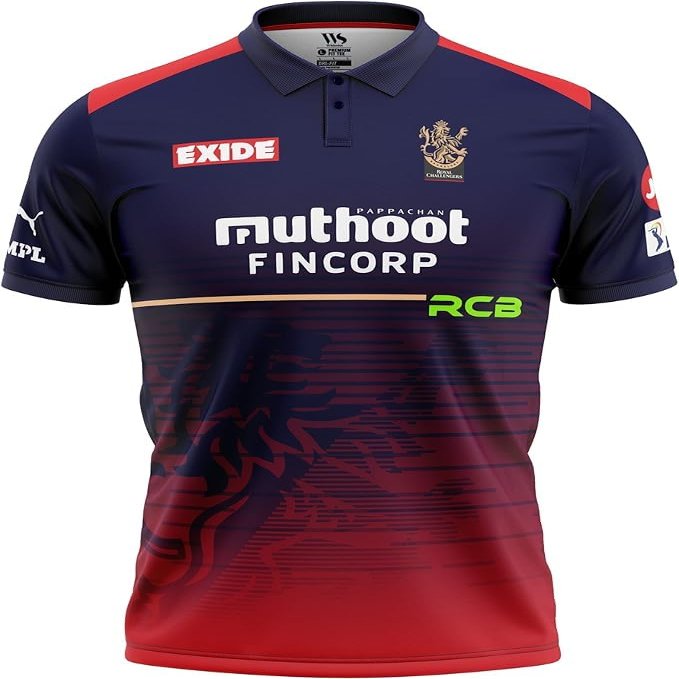 Royal Challengers Bangalore IPL Replica Cricket Jersey 2022 (RCB IPL Jersey) (2XL - 46 Inches)