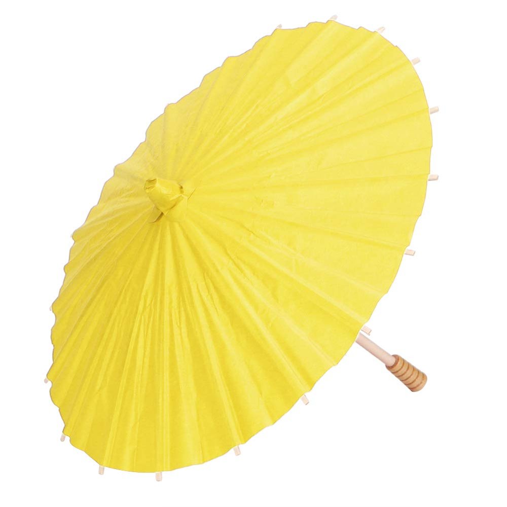 01 02 015 Doodle Umbrella, Wooden Handle Mini Paper Umbrella Environmental Friendly Tear Resistant for Painting Creation for DIY Handicrafts(Yellow)