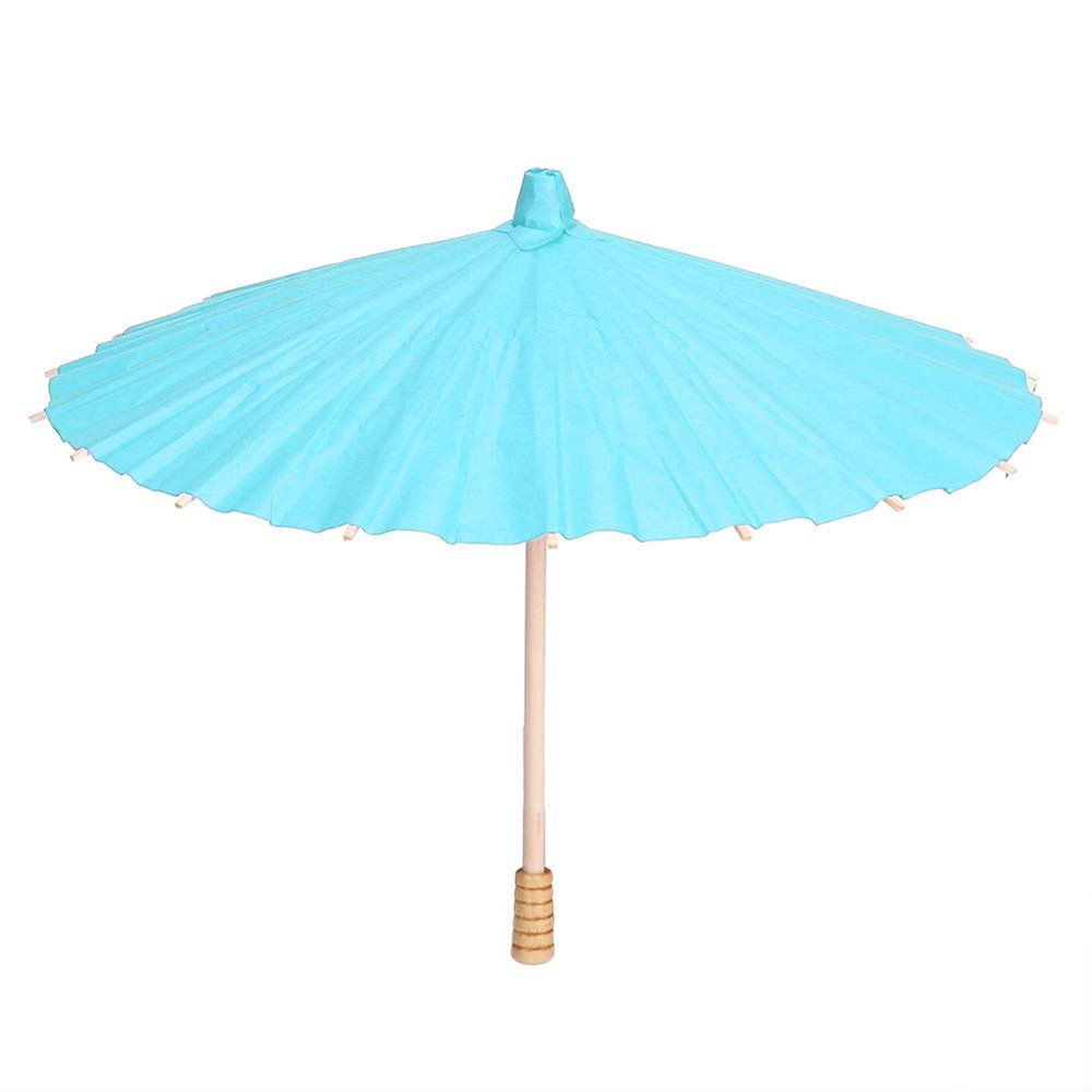 01 02 015 Doodle Umbrella, Wooden Handle Mini Paper Umbrella Environmental Friendly Tear Resistant for Painting Creation for DIY Handicrafts(Blue)