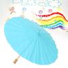 01 02 015 Doodle Umbrella, Wooden Handle Mini Paper Umbrella Environmental Friendly Tear Resistant for Painting Creation for DIY Handicrafts(Blue) view 4